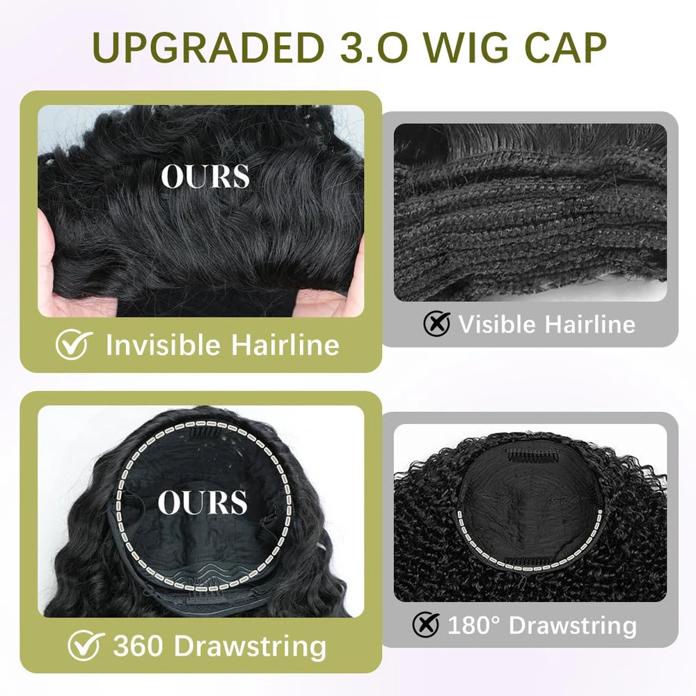 Deep Wave Human Hair Half Wig