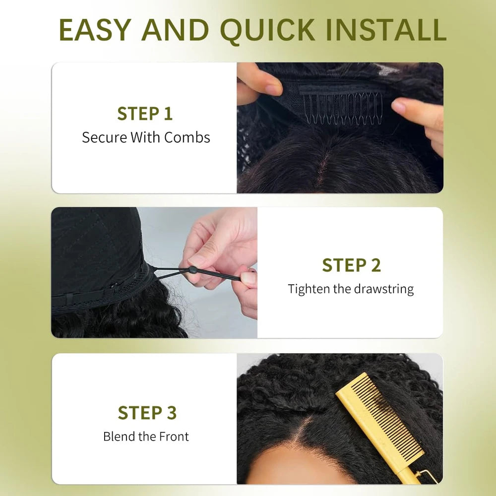 Deep Wave Human Hair Half Wig