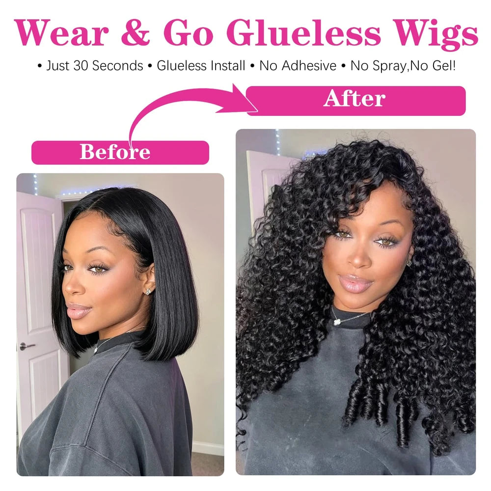 Burmese Curly Human Hair Half Wig 180 Density