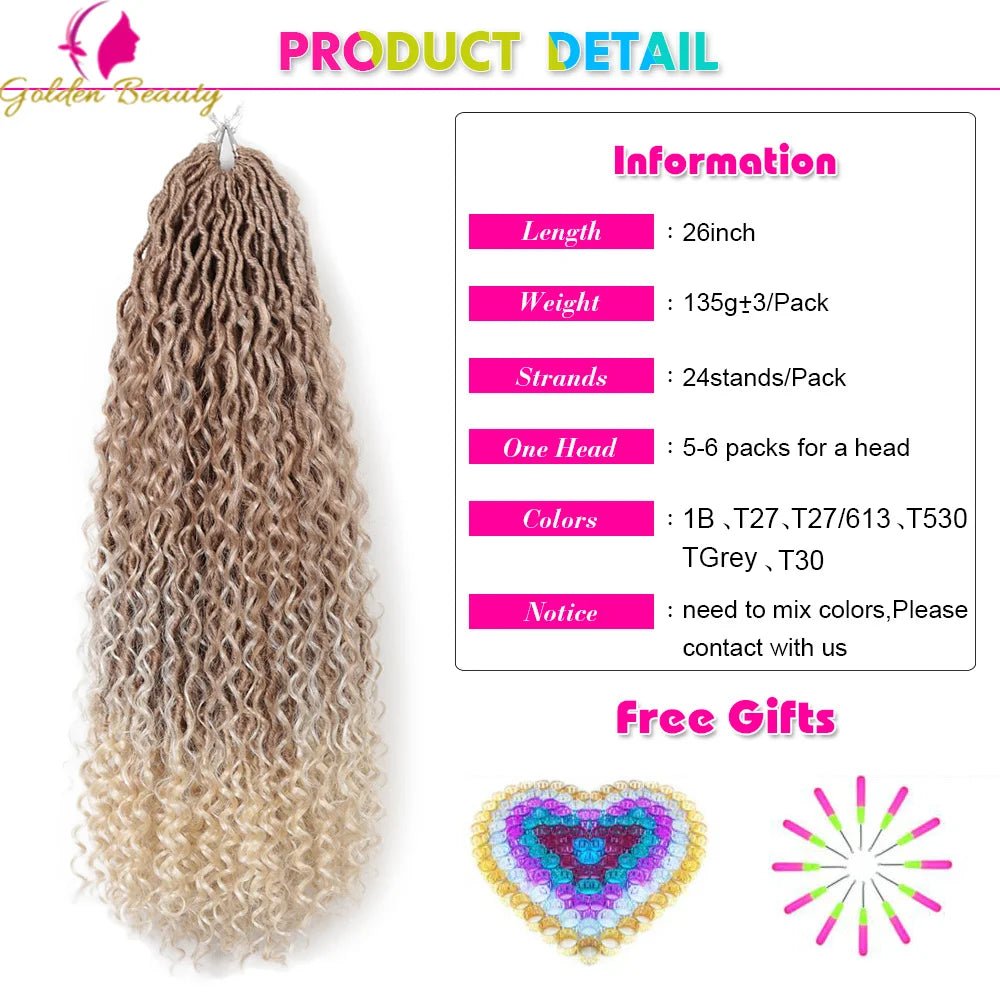 Goddess Locs Synthetic Crochet Hair river locs crochet hair  Locks Crochet hair faux locs fulcrum 14inch 18inch Beauty