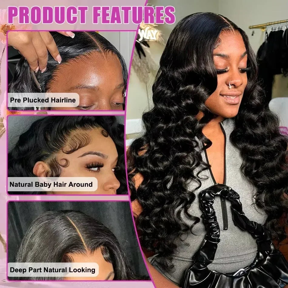 Factory Wholesale Pre-Plucked Loose Deep Wave HD Transparent Lace Front Wigs Wear and Go Glueless Human Hair Wigs With Baby Hair
