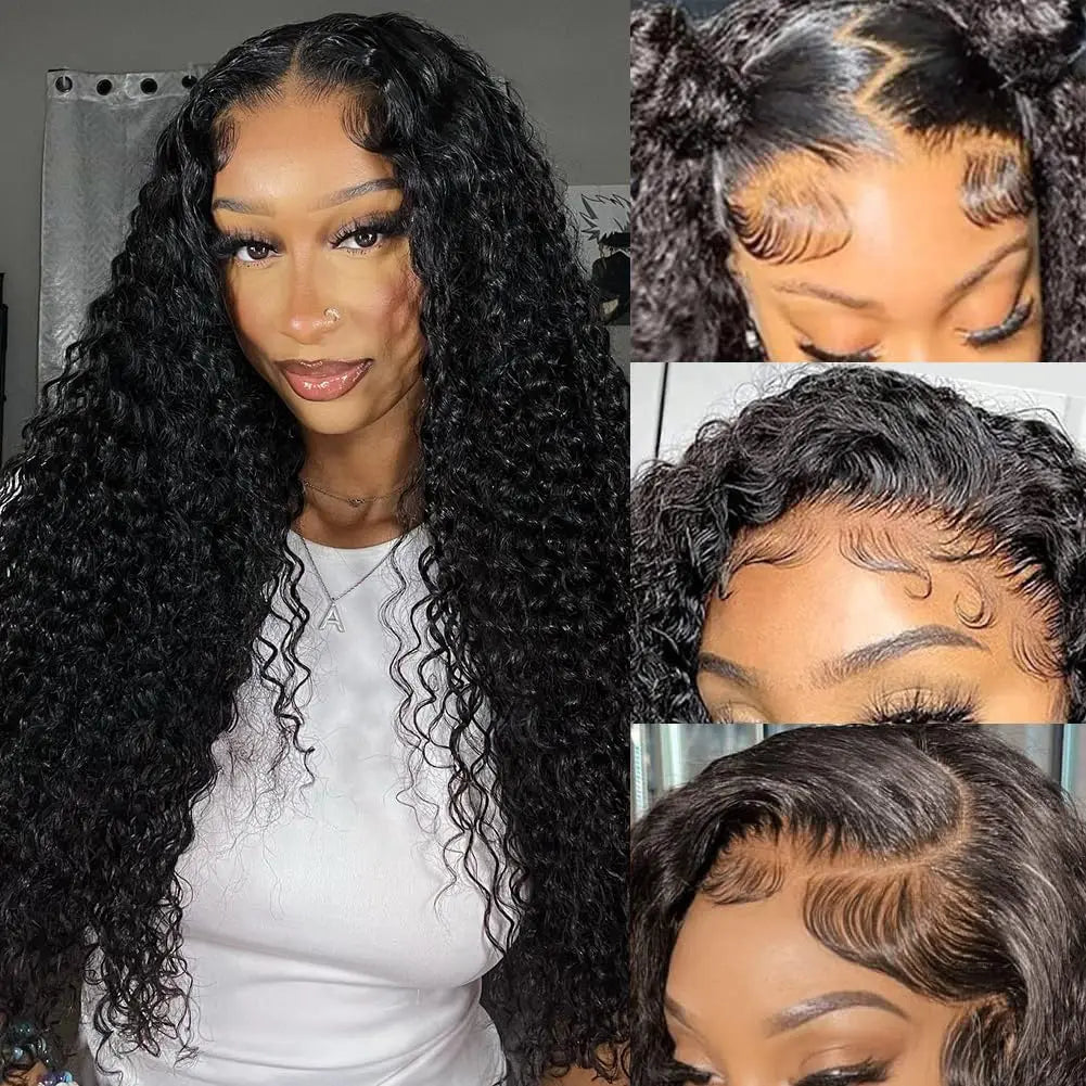 Factory Wholesale Pre-Plucked Loose Deep Wave HD Transparent Lace Front Wigs Wear and Go Glueless Human Hair Wigs With Baby Hair