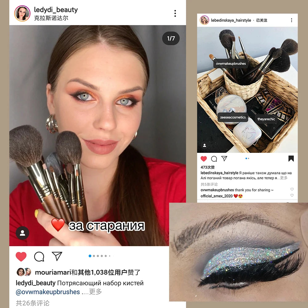 OVW Makeup brushes set professional Goat Hair Makeup Brushes Set Eye Shadow Blending Eyeliner Eyelash Eyebrow Brush For Makeup