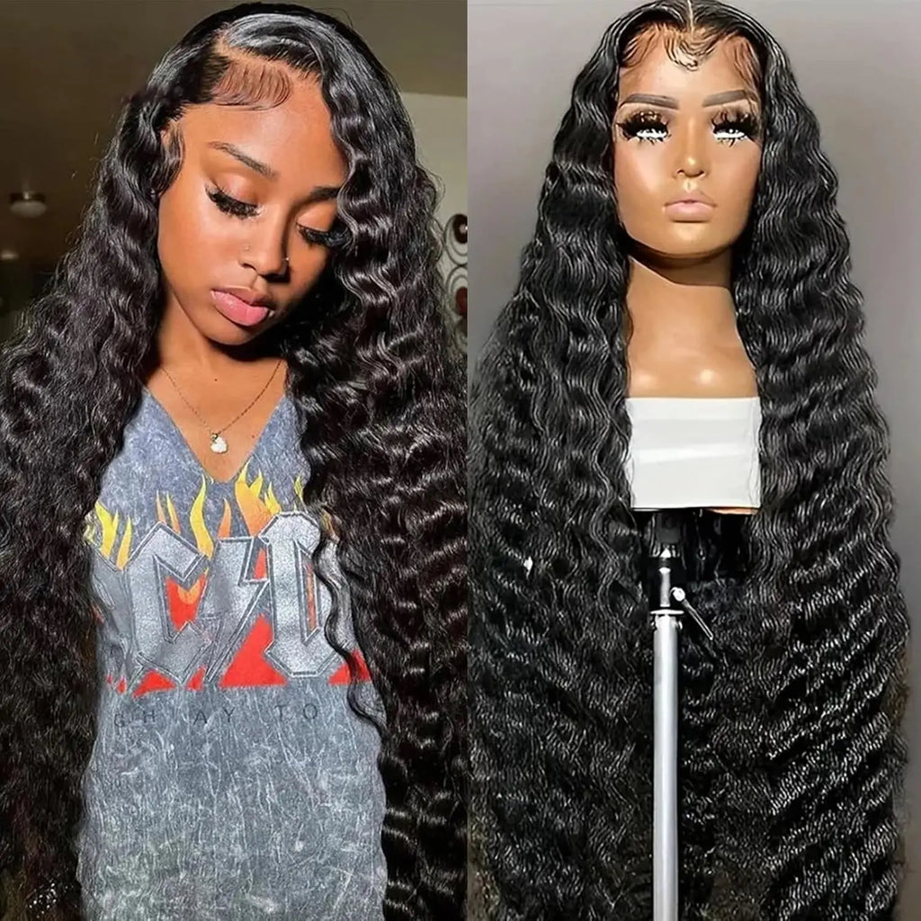 Factory Wholesale Pre-Plucked Loose Deep Wave HD Transparent Lace Front Wigs Wear and Go Glueless Human Hair Wigs With Baby Hair