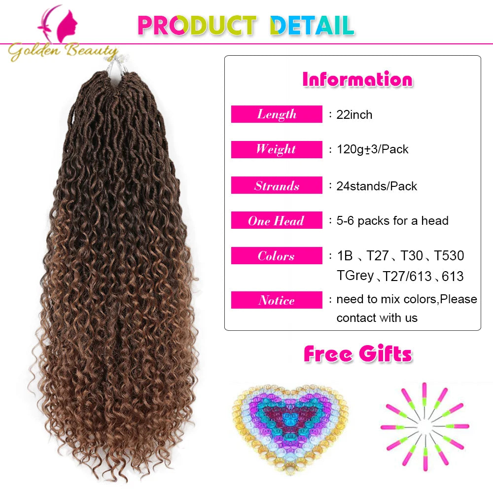 Goddess Locs Synthetic Crochet Hair river locs crochet hair  Locks Crochet hair faux locs fulcrum 14inch 18inch Beauty