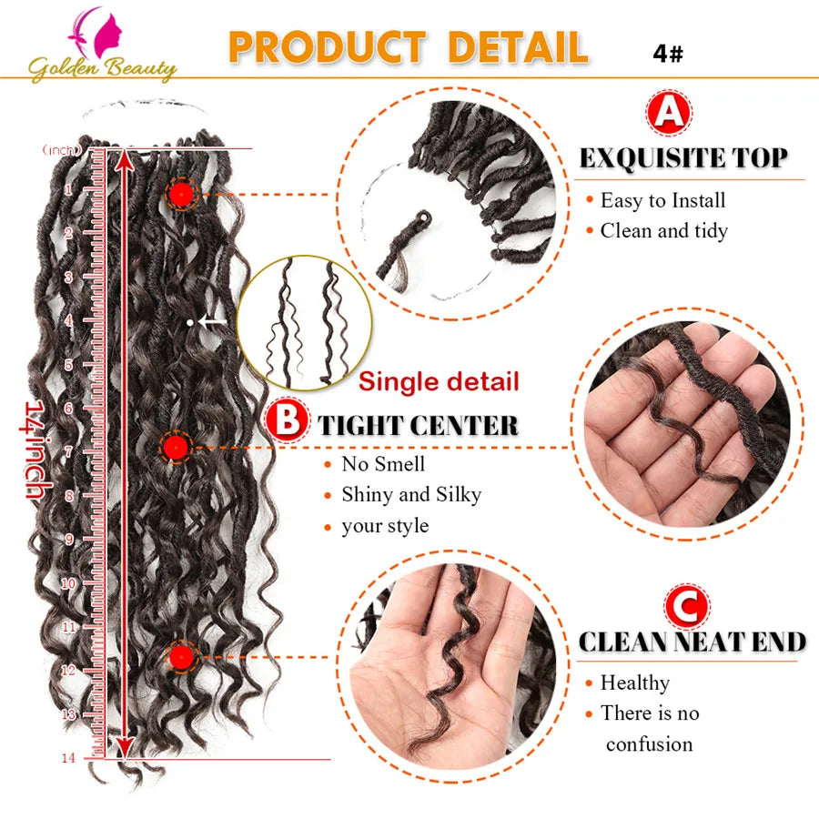 Goddess Locs Synthetic Crochet Hair river locs crochet hair  Locks Crochet hair faux locs fulcrum 14inch 18inch Beauty