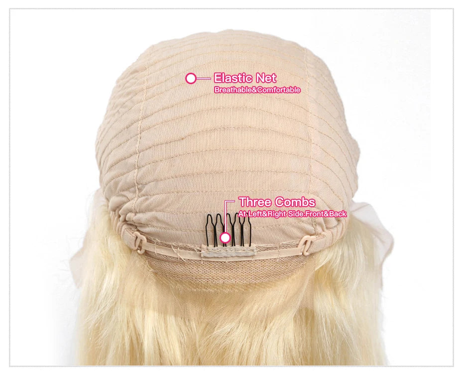 13x4 13x6 360 HD Transparent 613 Lace Frontal Wig Honey Blonde Color Brazilian Raw Body Wave Lace Front Human Hair Wig For Women