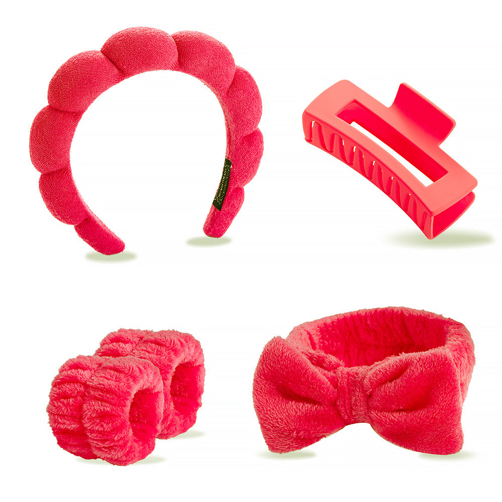 Face Wash Hair Band Five suit Sponge Twist High Cranial Top Head Band Wrist Band Hair Band