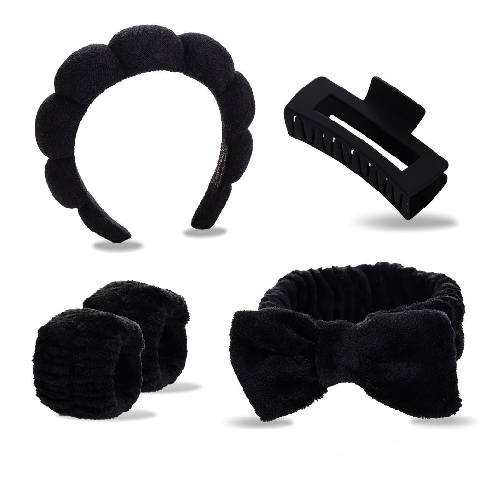 Face Wash Hair Band Five suit Sponge Twist High Cranial Top Head Band Wrist Band Hair Band