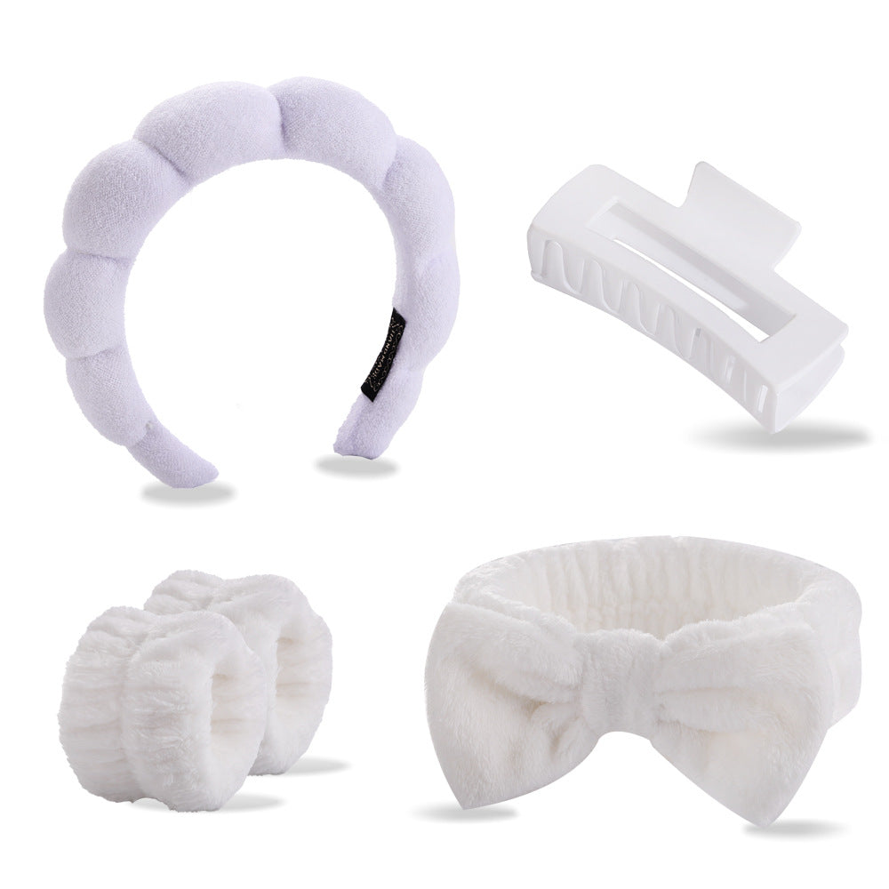 Face Wash Hair Band Five suit Sponge Twist High Cranial Top Head Band Wrist Band Hair Band