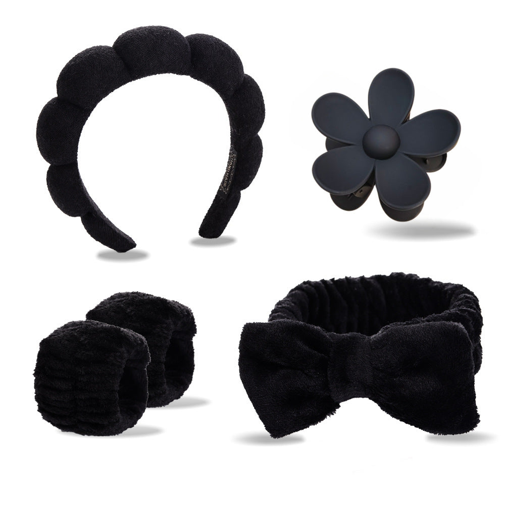 Face Wash Hair Band Five suit Sponge Twist High Cranial Top Head Band Wrist Band Hair Band