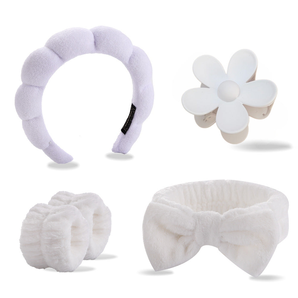 Face Wash Hair Band Five suit Sponge Twist High Cranial Top Head Band Wrist Band Hair Band