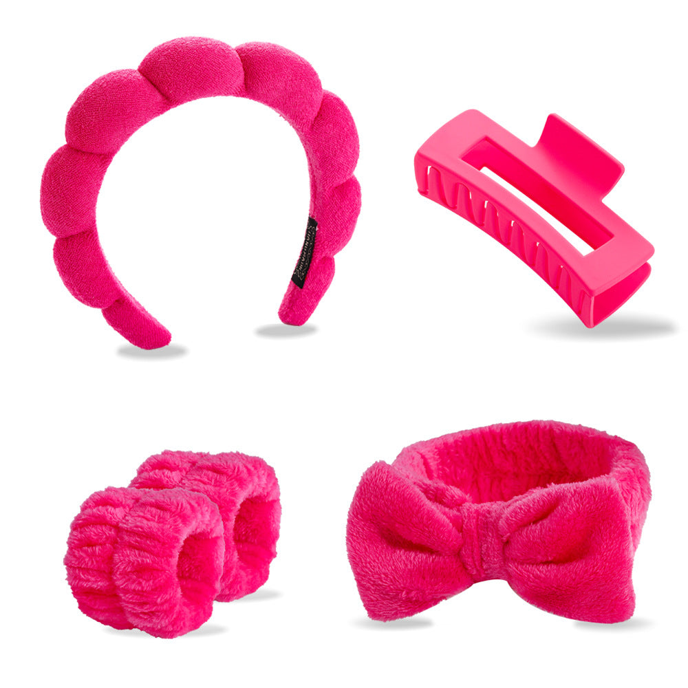 Face Wash Hair Band Five suit Sponge Twist High Cranial Top Head Band Wrist Band Hair Band