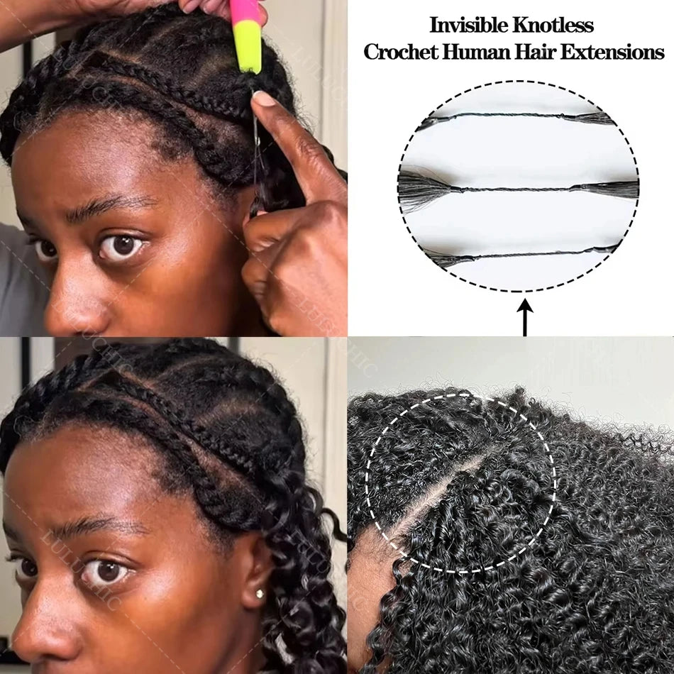 12A Honey Blonde Reusable Small Spirals Curly Crochet Hair For Braid #27 Afro Kinky Curly Feather Crochet Human Hair Extensions