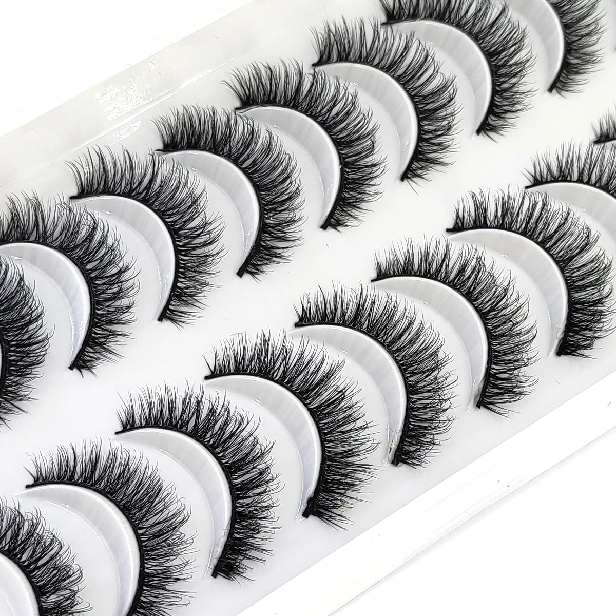HBZGTLAD 10 pairs of natural fake eyelashes 3D artificial mink eyelashes soft eyelashes extended fake eyelashes long mink eyelas