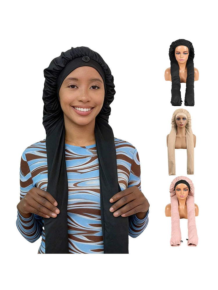 Long Hair Bonnets for Sleeping 2 in 1 Long Hair & Bonnet for Women&Soft Breathable and Smoothy&Bonnet for Braids