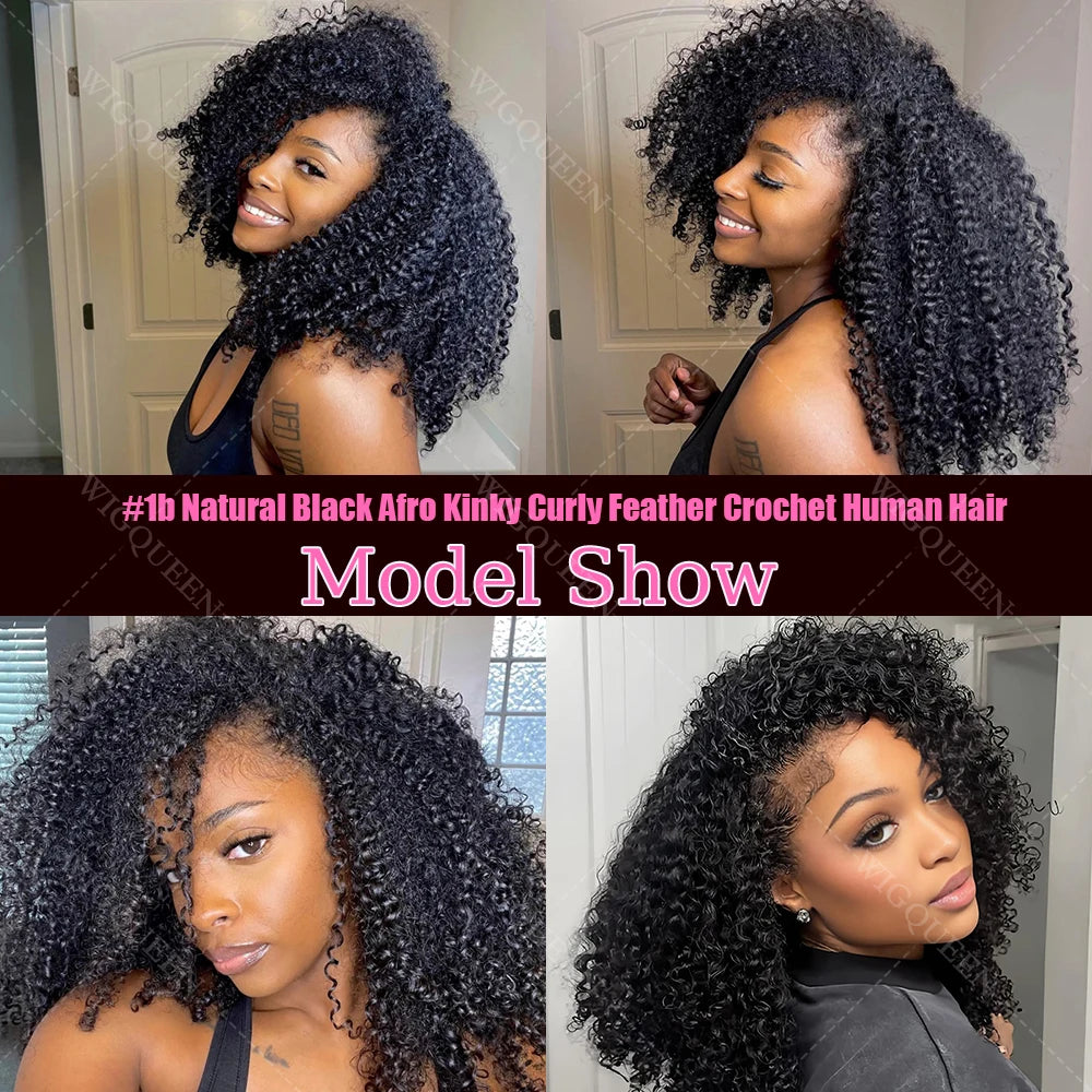 12A Honey Blonde Reusable Small Spirals Curly Crochet Hair For Braid #27 Afro Kinky Curly Feather Crochet Human Hair Extensions