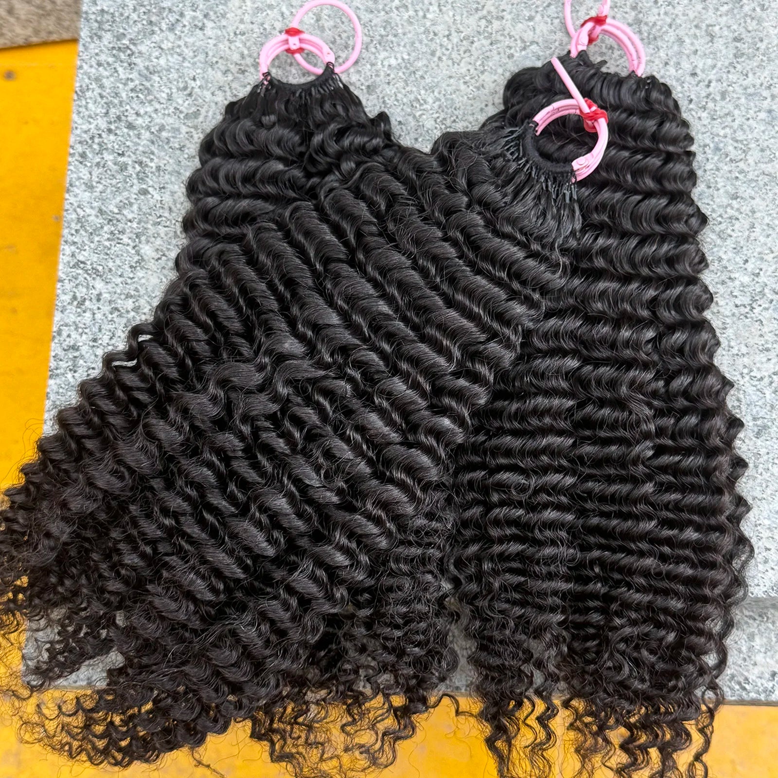Feather Crochet Human Hair Pre-Separated Curly Bulk Hair for Braiding Human Hair Knotless Crochet Hair Extensions 14-18inch