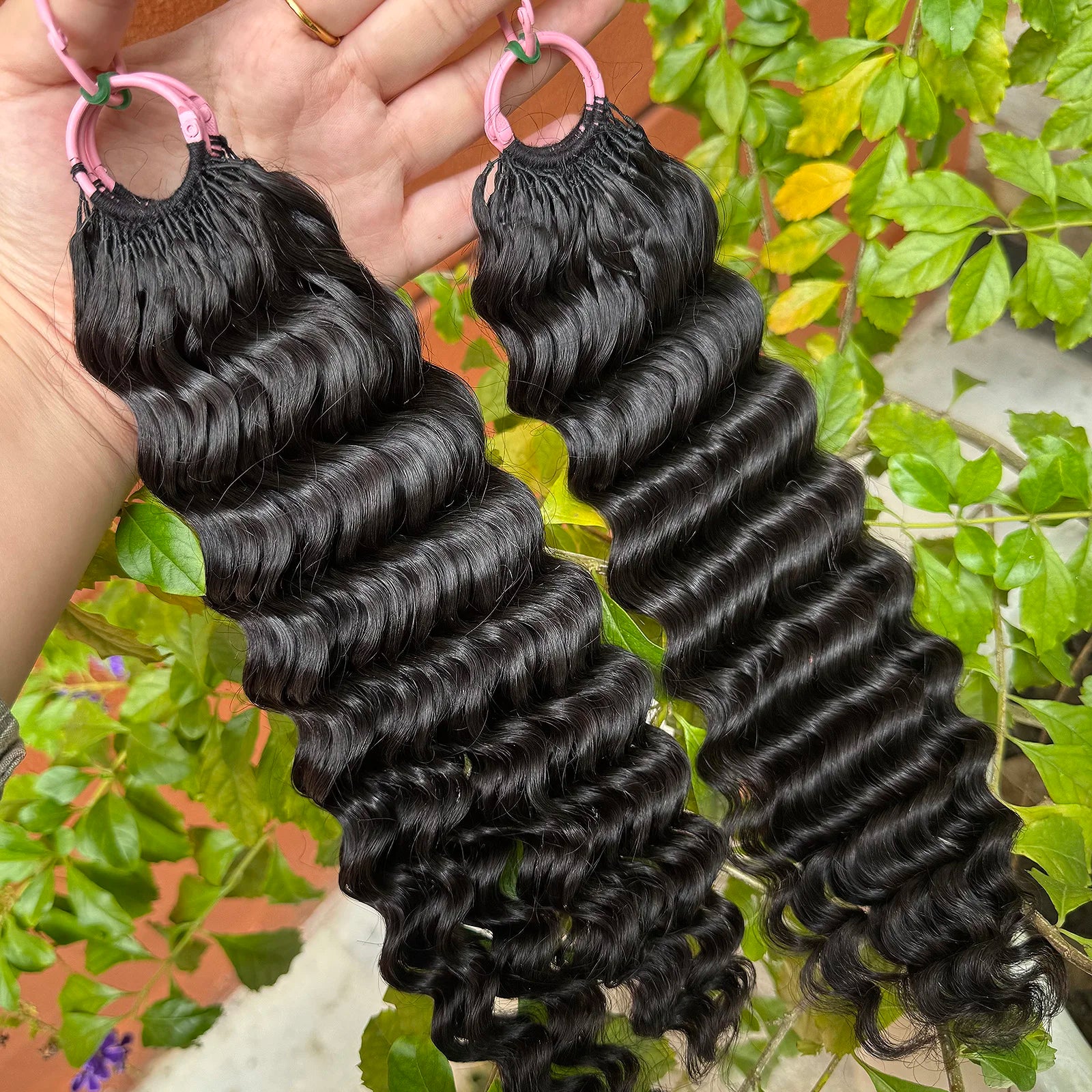 Feather Crochet Human Hair Pre-Separated Curly Bulk Hair for Braiding Human Hair Knotless Crochet Hair Extensions 14-18inch
