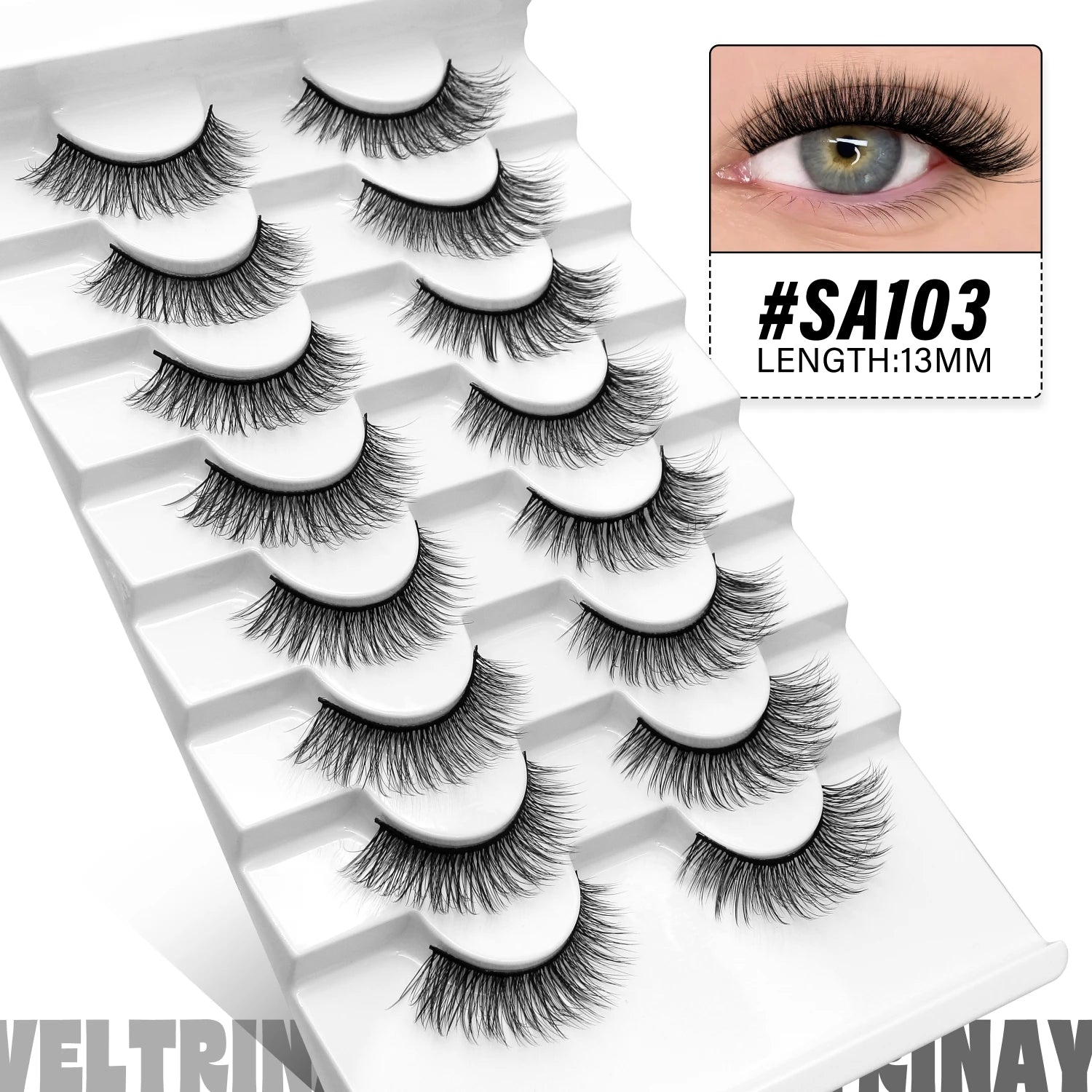 Veltrinay Lashes Mink False Eyelashes Natural Wispy Lashes Soft Faux Mink Lashes Plush False Lashes Makeup