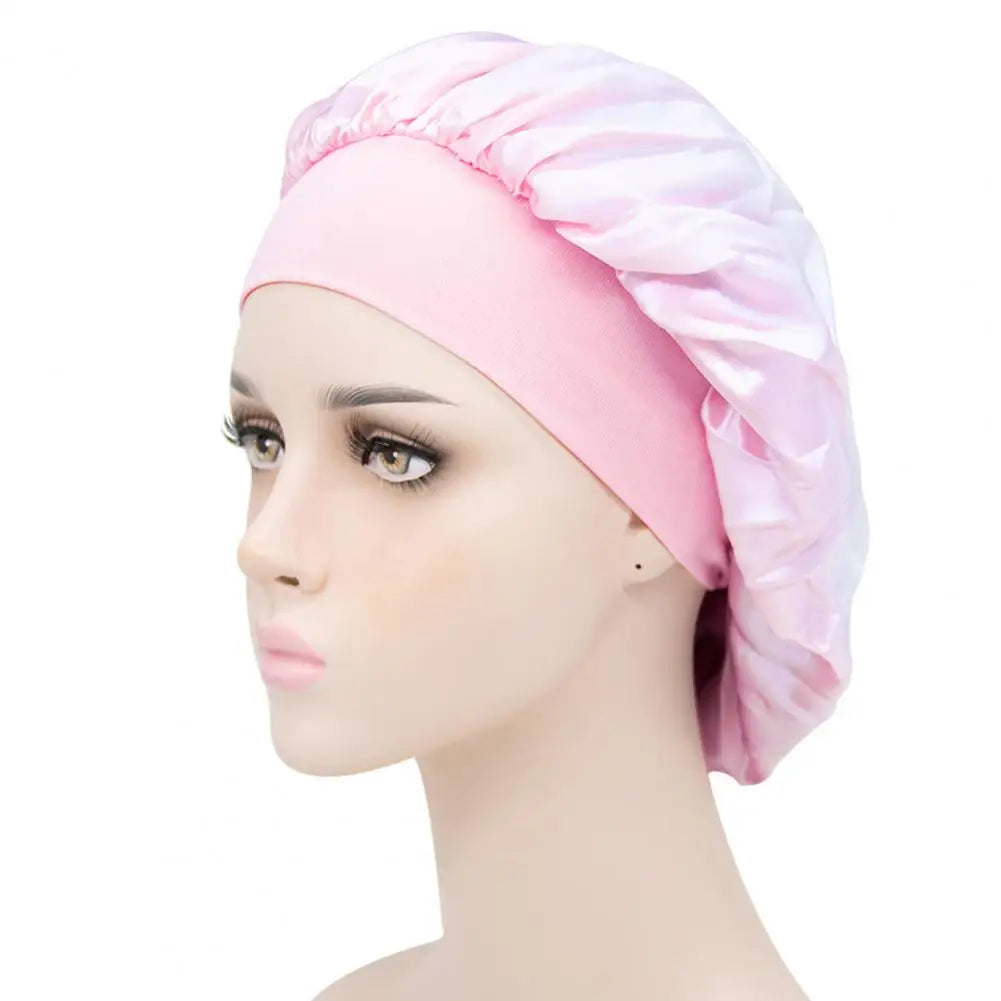 Sleep Hat Satin Bonnet Silk Bonnet Sleeping Hair Bonnet With Tie Band Bonnets Solid Color Stretch Bonnets Shower Cap Hair Hat