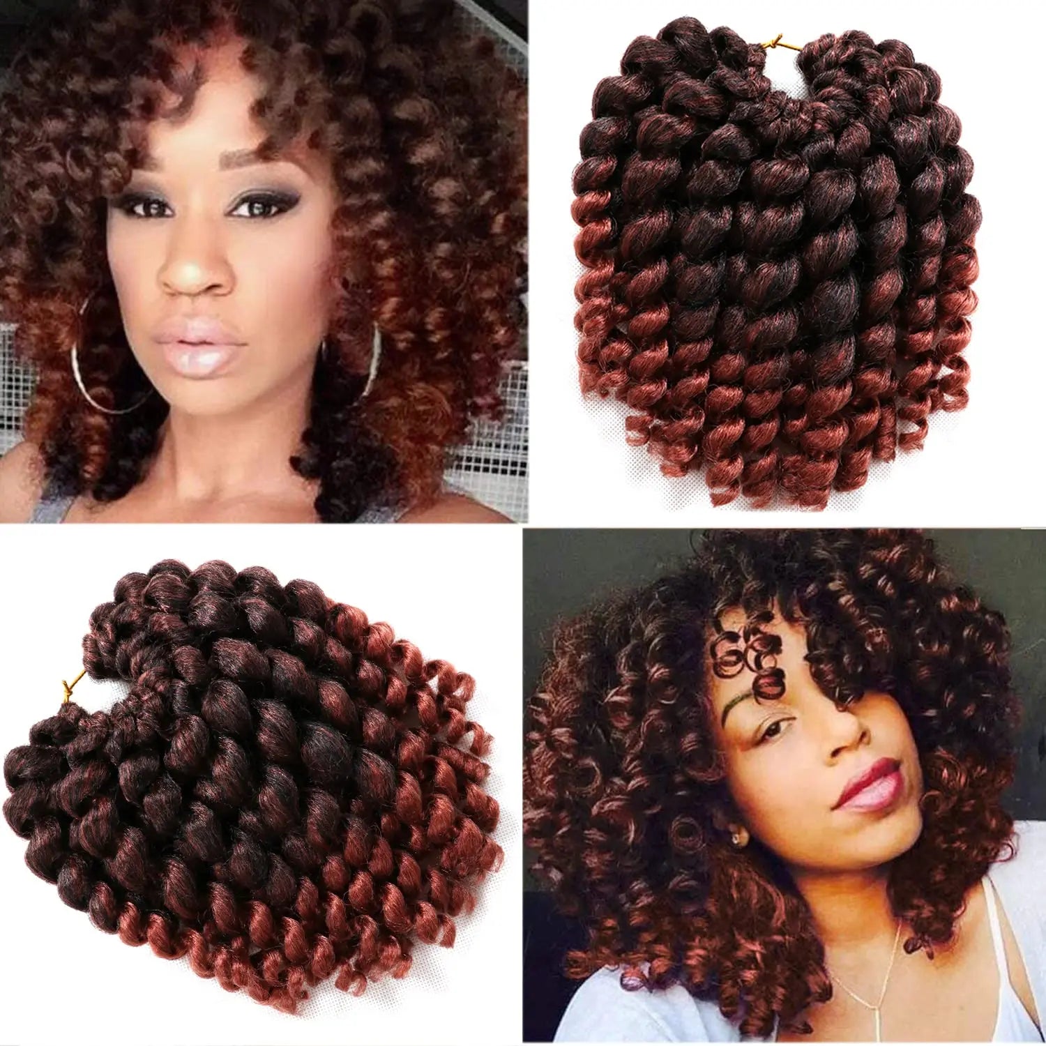 Wand Curl Crochet Hair 8inch Jamaican Bounce Crochet Hair for Black Women Natural Black  Crochet Hair Short Curly Crochet Hair