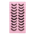 10Pairs 3D Mink Lashes russian strip lash Dramatic False Eyelashes Faux Cils Makeup Wholesale Fake Eyelash Extension maquiagem