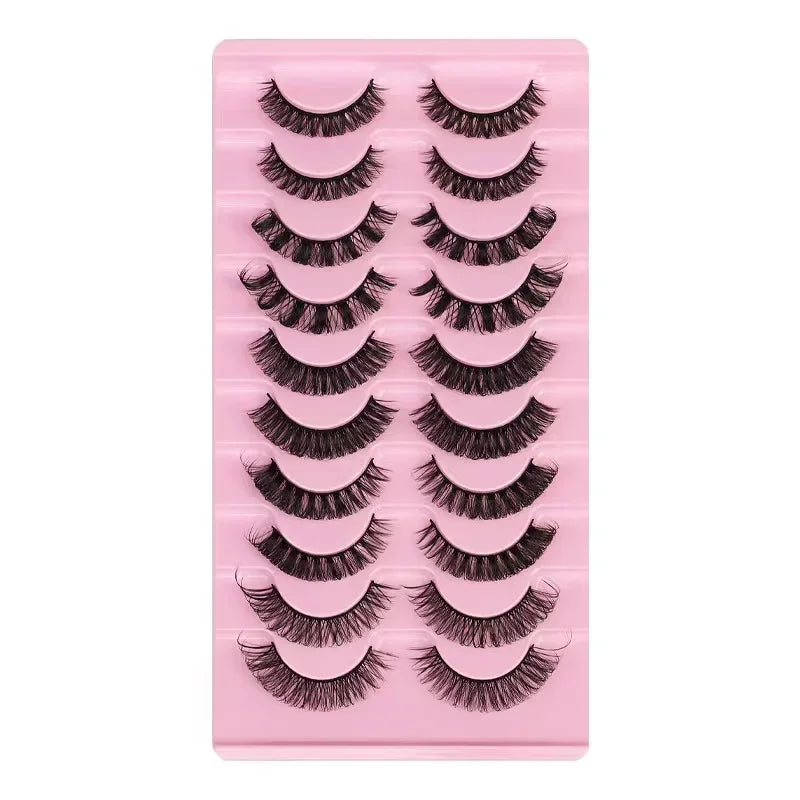 10Pairs 3D Mink Lashes russian strip lash Dramatic False Eyelashes Faux Cils Makeup Wholesale Fake Eyelash Extension maquiagem