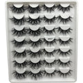 14 pairs of luxurious, voluminous false lashes - thick, natural-looking synthetic mink lashes, reusable for a perfect makeup loo