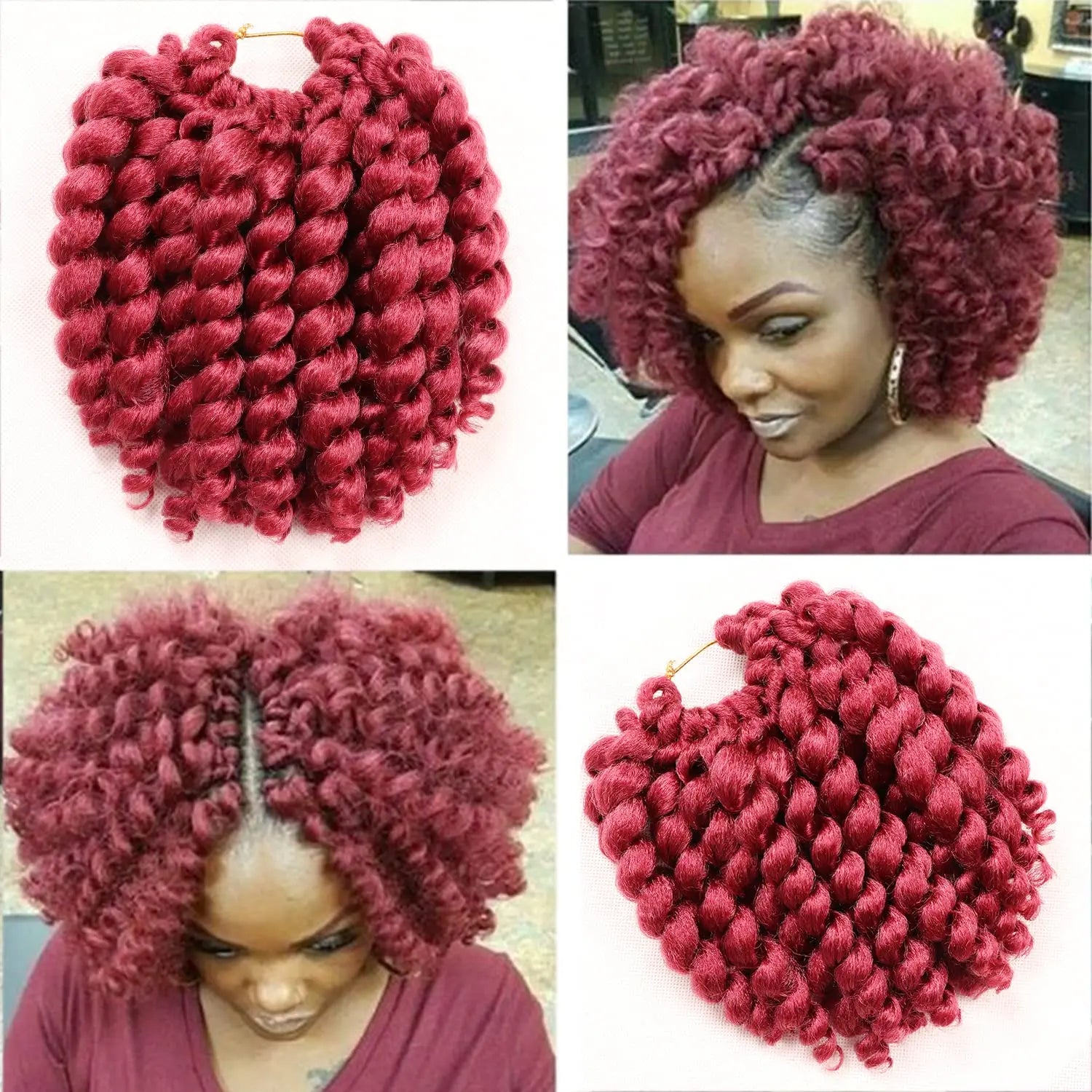 Wand Curl Crochet Hair 8inch Jamaican Bounce Crochet Hair for Black Women Natural Black  Crochet Hair Short Curly Crochet Hair