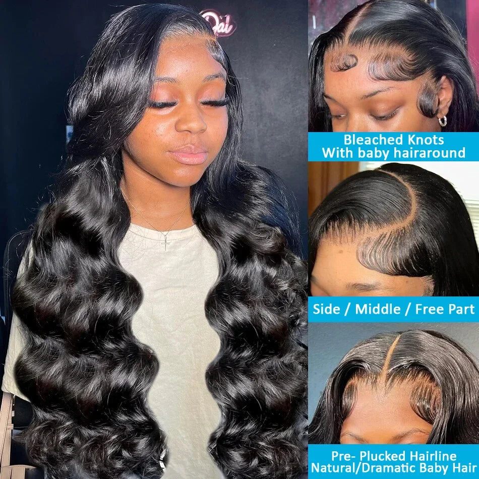 250% Density 30 Inch Body Wave 13x4 13x6 HD Lace Frontal Human Hair Wig For Women Burmese Glueless Front Wig Pre Pluck