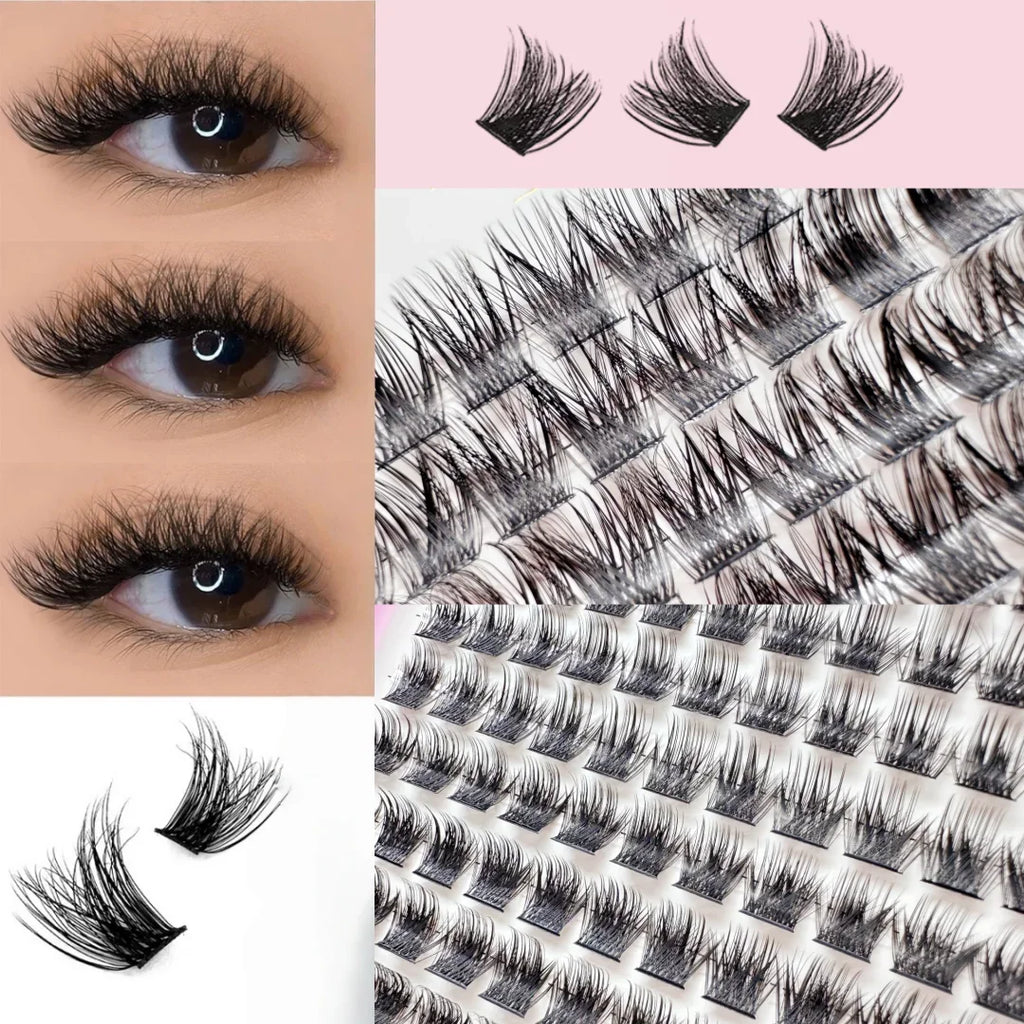 Lash Clusters DIY Extension Kit for Home, Waterproof Strong Hold Lash Bond & Seal with Tweezers