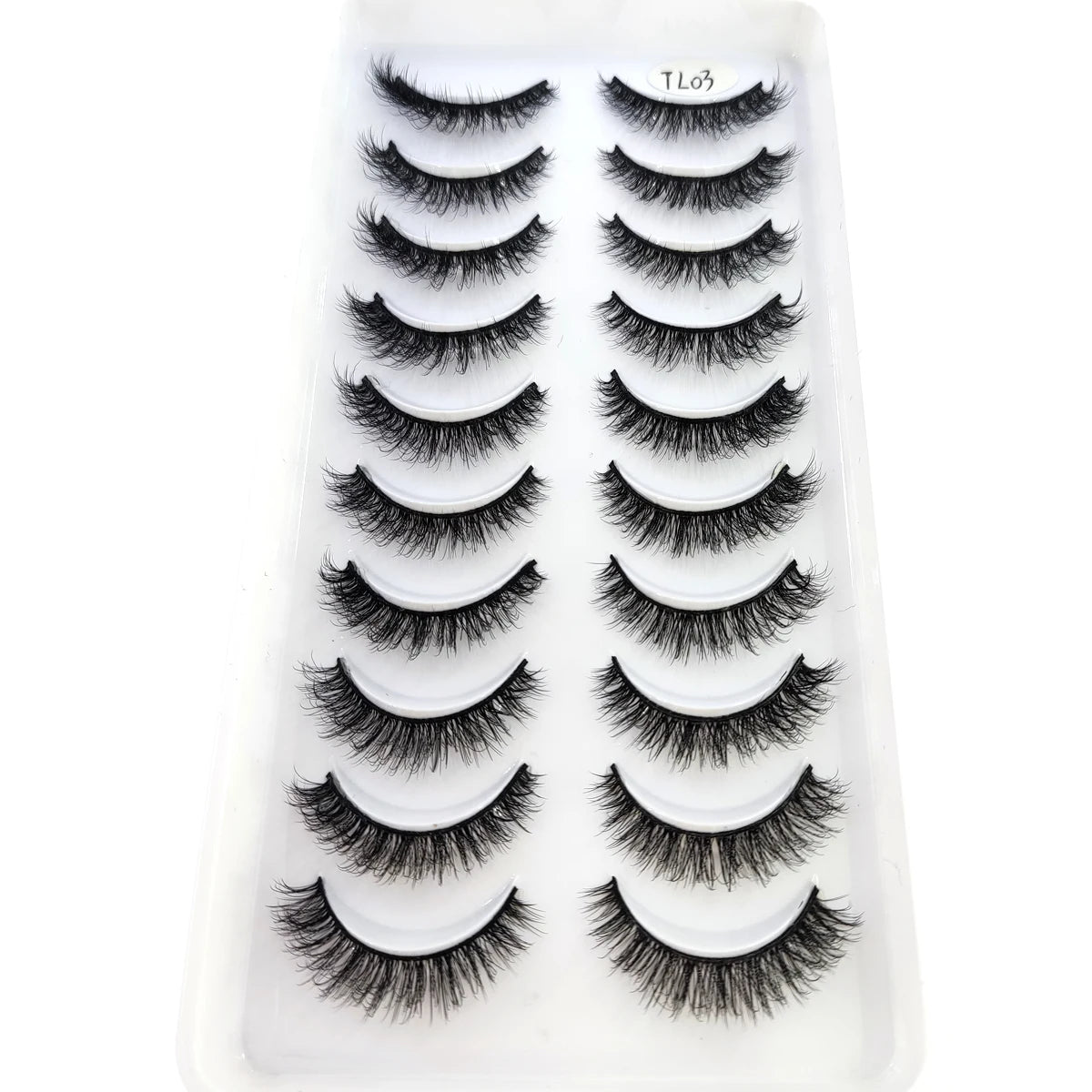 HBZGTLAD 10 pairs of natural fake eyelashes 3D artificial mink eyelashes soft eyelashes extended fake eyelashes long mink eyelas