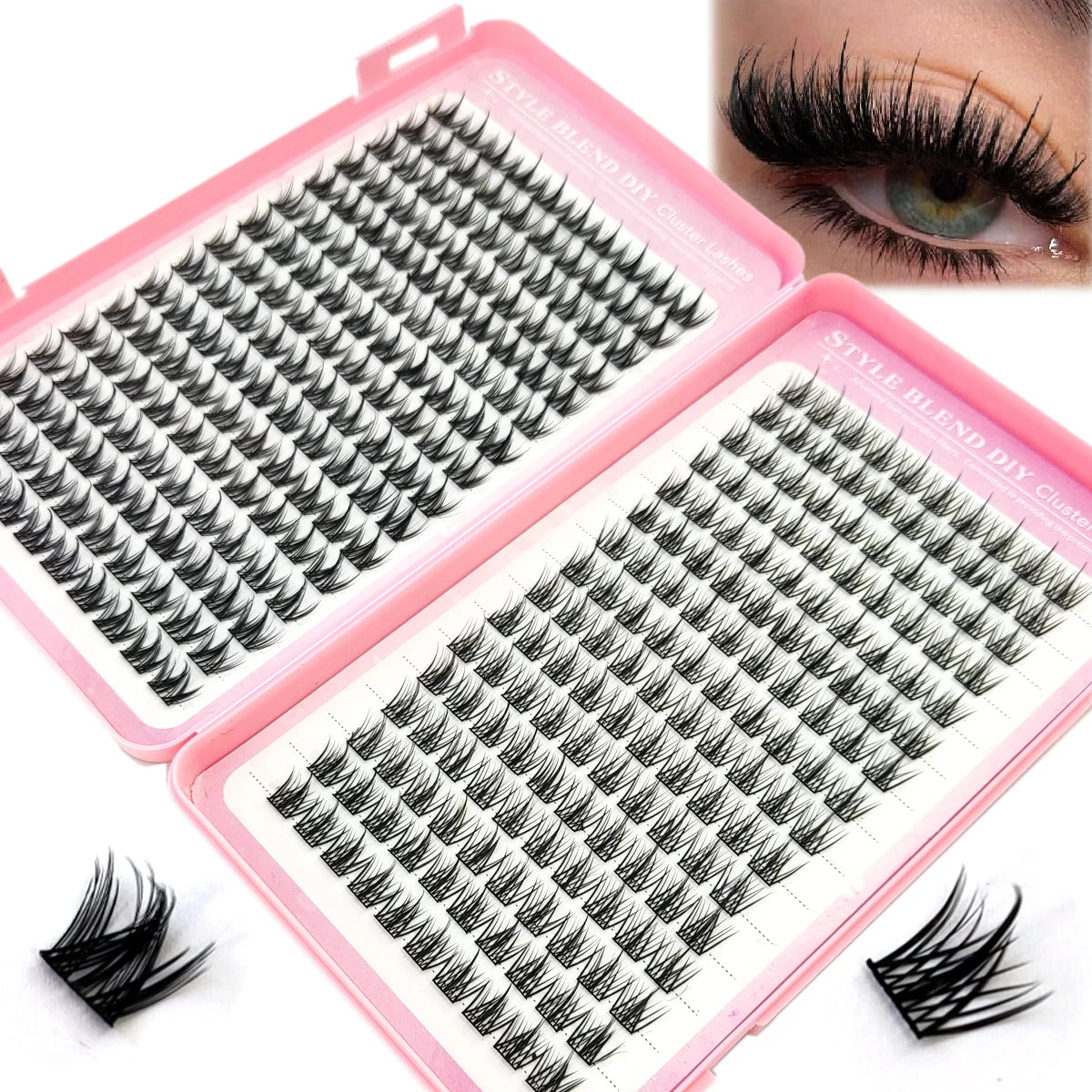 Sharp eyelash clusters dispersed comic style eyelash clusters extended unique pointed clusters anime single eyelashes