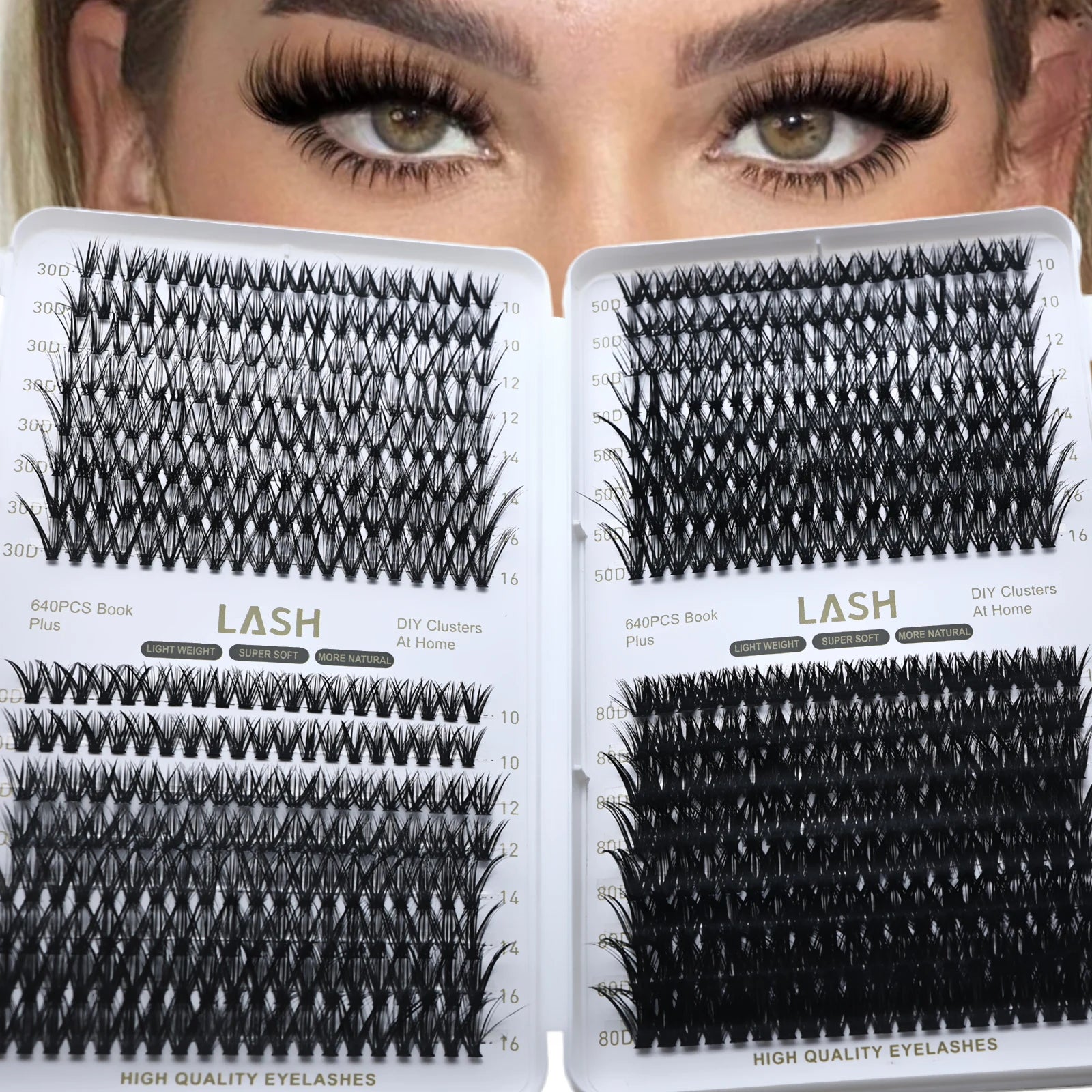 Lash Clusters DIY Eyelash Extensions Mix D Curl Individual Lashes Natural Look Soft Lightweight Cluster Lashes