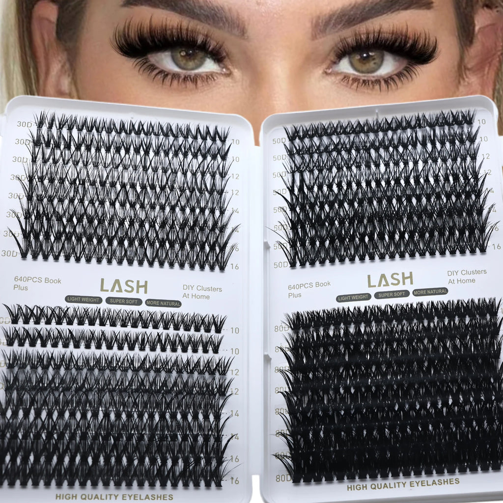 Lash Clusters DIY Eyelash Extensions Mix D Curl Individual Lashes Natural Look Soft Lightweight Cluster Lashes