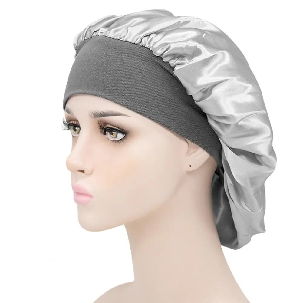 Sleep Hat Satin Bonnet Silk Bonnet Sleeping Hair Bonnet With Tie Band Bonnets Solid Color Stretch Bonnets Shower Cap Hair Hat