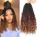 Goddess Bohemian Crochet Hair 14 8Packs Crochet Boho Braids Box Braids With Curly Ends Synthetic Crochet Hair For Black Women