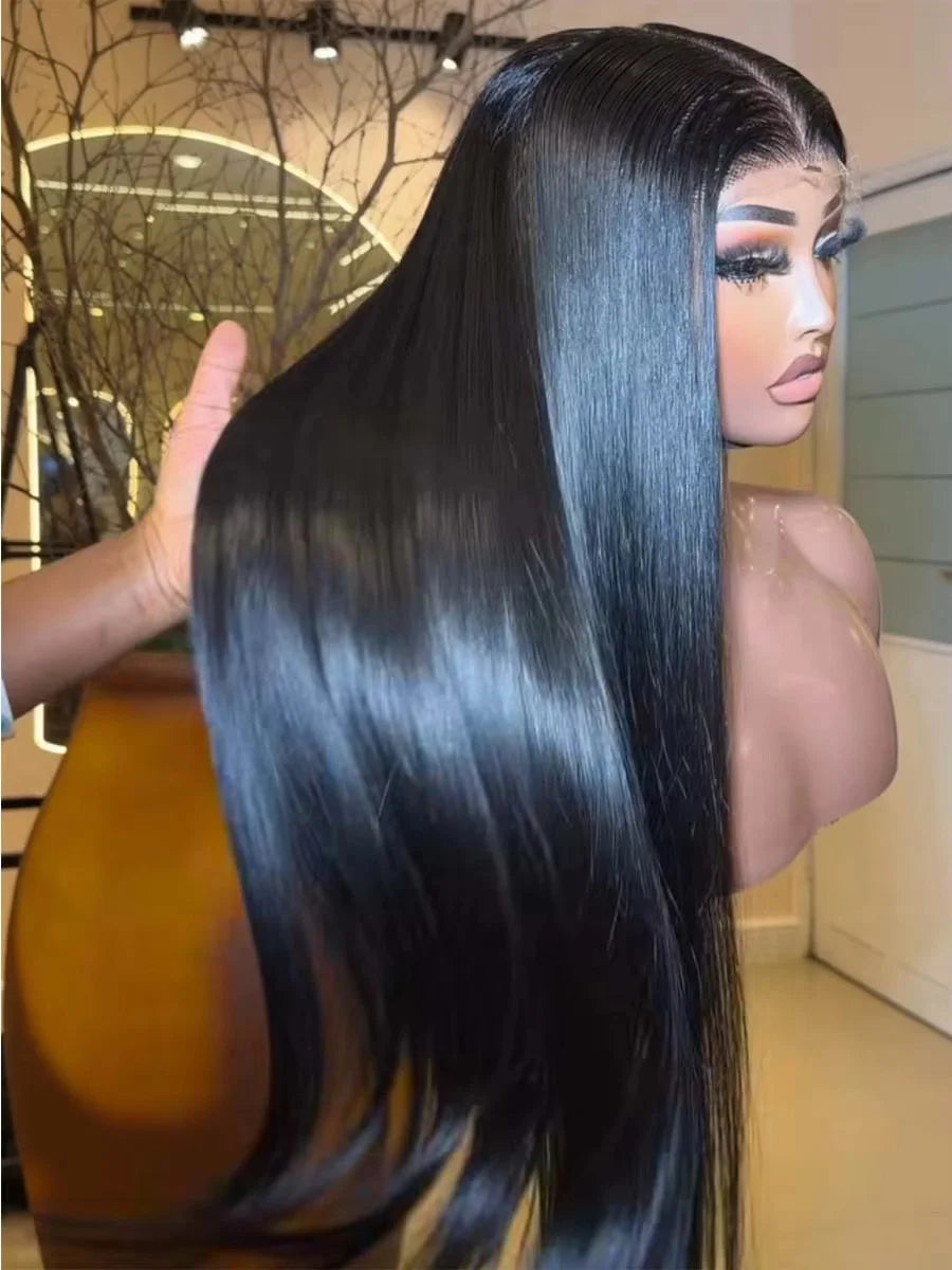 Wear and Go 5x5 HD Lace Closure Wigs Human Hair Glueless Wigs Human Hair Pre Plucked Pre Cut 200 Density Straight Human Hair Wig for Beginners with Baby Hair Natural Black