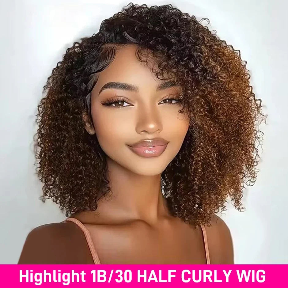Highlighted Water Wave Half Wig