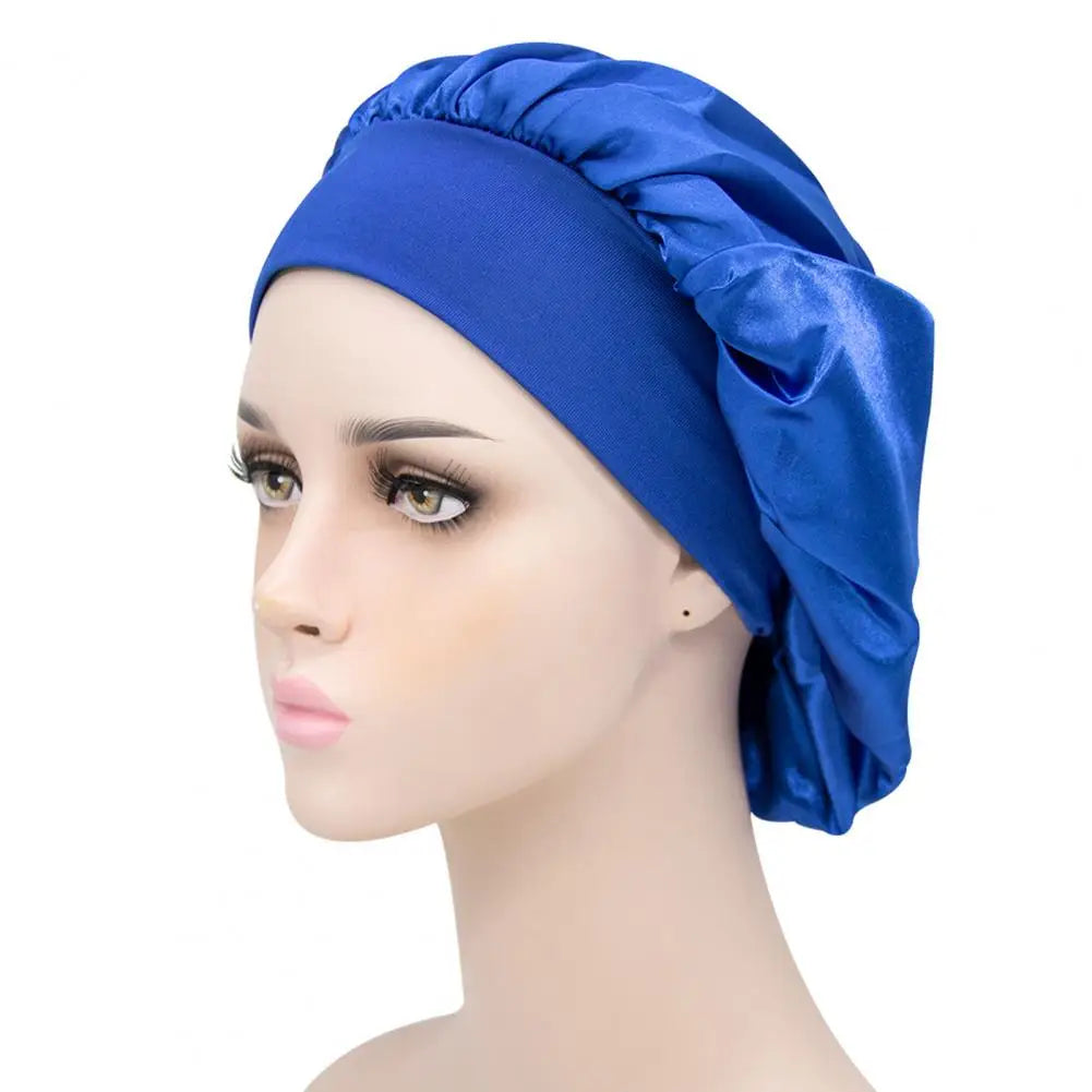 Sleep Hat Satin Bonnet Silk Bonnet Sleeping Hair Bonnet With Tie Band Bonnets Solid Color Stretch Bonnets Shower Cap Hair Hat