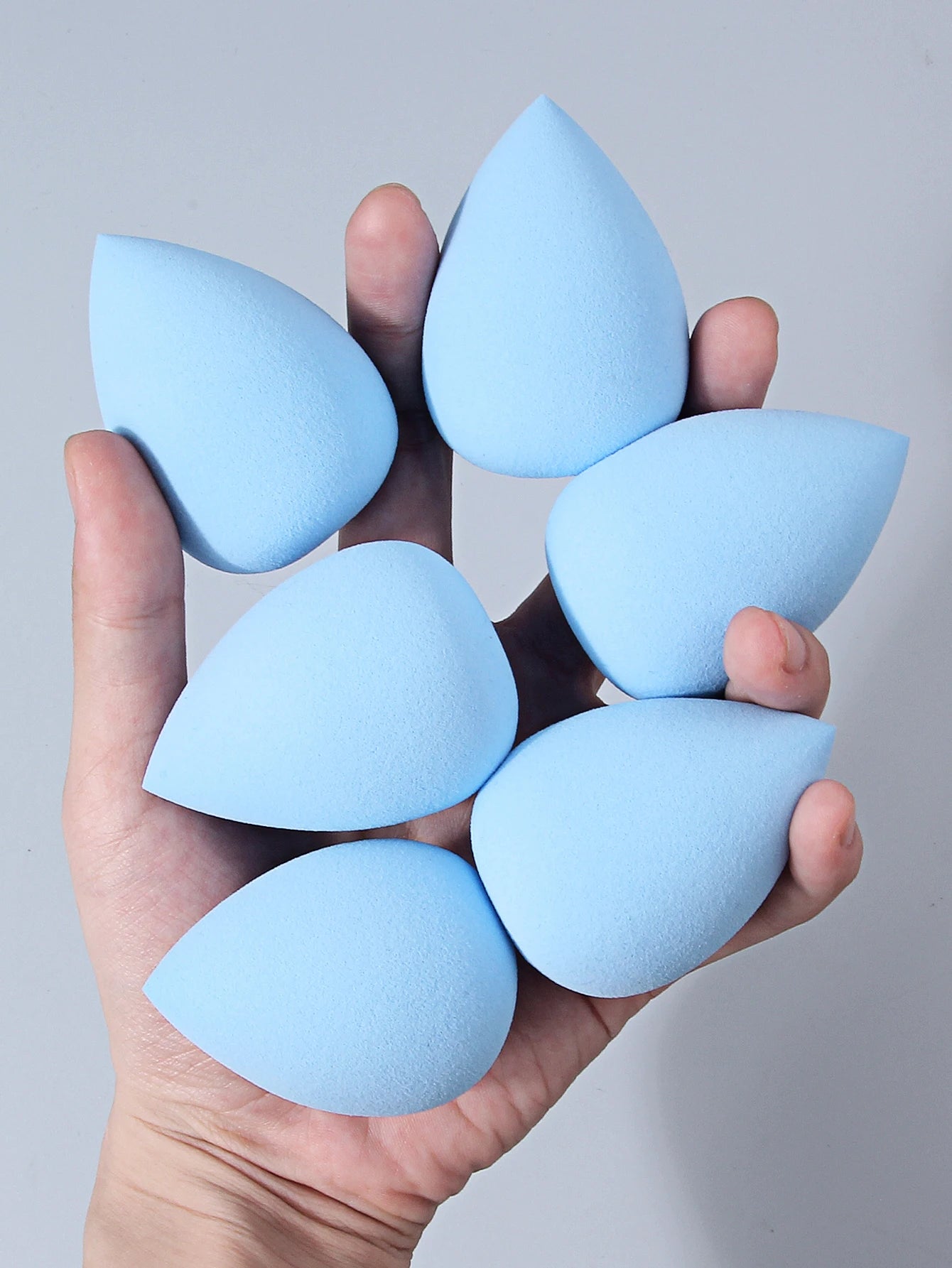 6Pcs Blue Makeup Sponges Super Soft High Resilience Cosmetic Puff Wet And Dry Use