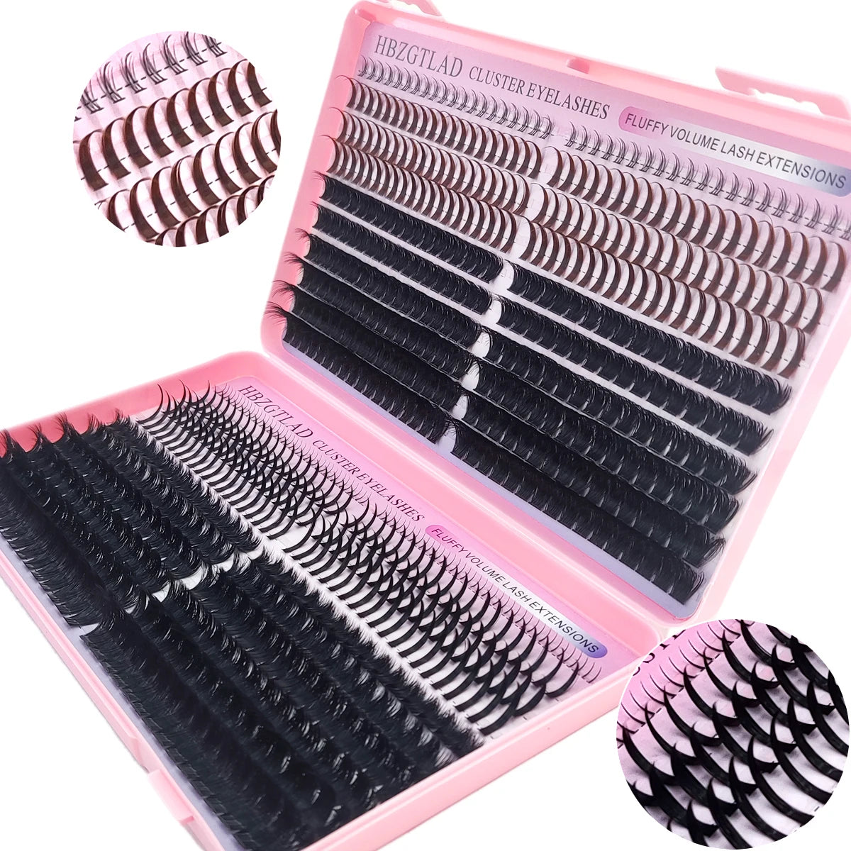 HBZGTLAD Lash Cluster Lash Book 80D-160D Bottom+Thorn Cluster Fairy Manga Lash Cluster Extended Lash Cluster with Spike eyelashe