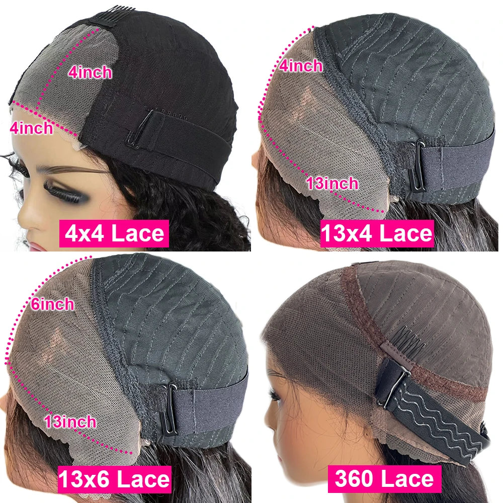 Wear And Go 13×4/13×6 HD Lace Frontal Wigs With Transparent Lace 450 Density Kinky Curly 360 Glueless Wigs Human Hair For Women