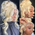 13x4 13x6 360 HD Transparent 613 Lace Frontal Wig Honey Blonde Color Brazilian Raw Body Wave Lace Front Human Hair Wig For Women