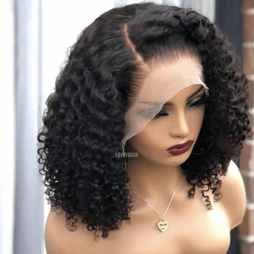 Silk Base Full Lace Wigs with Baby Hair Brazilian Sassy Curly Silk Top Full Lace Human Hair Wigs 16inch 180 Density For Women