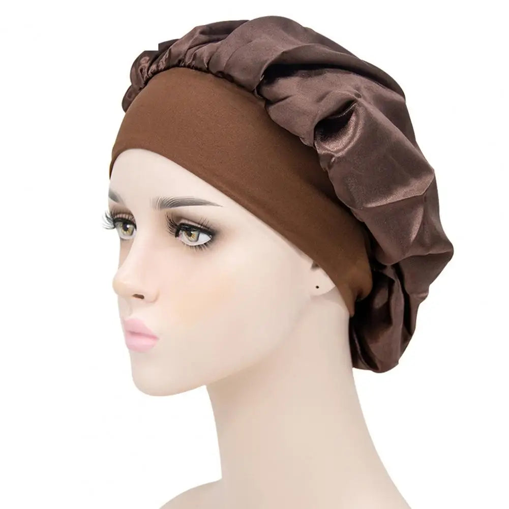 Sleep Hat Satin Bonnet Silk Bonnet Sleeping Hair Bonnet With Tie Band Bonnets Solid Color Stretch Bonnets Shower Cap Hair Hat