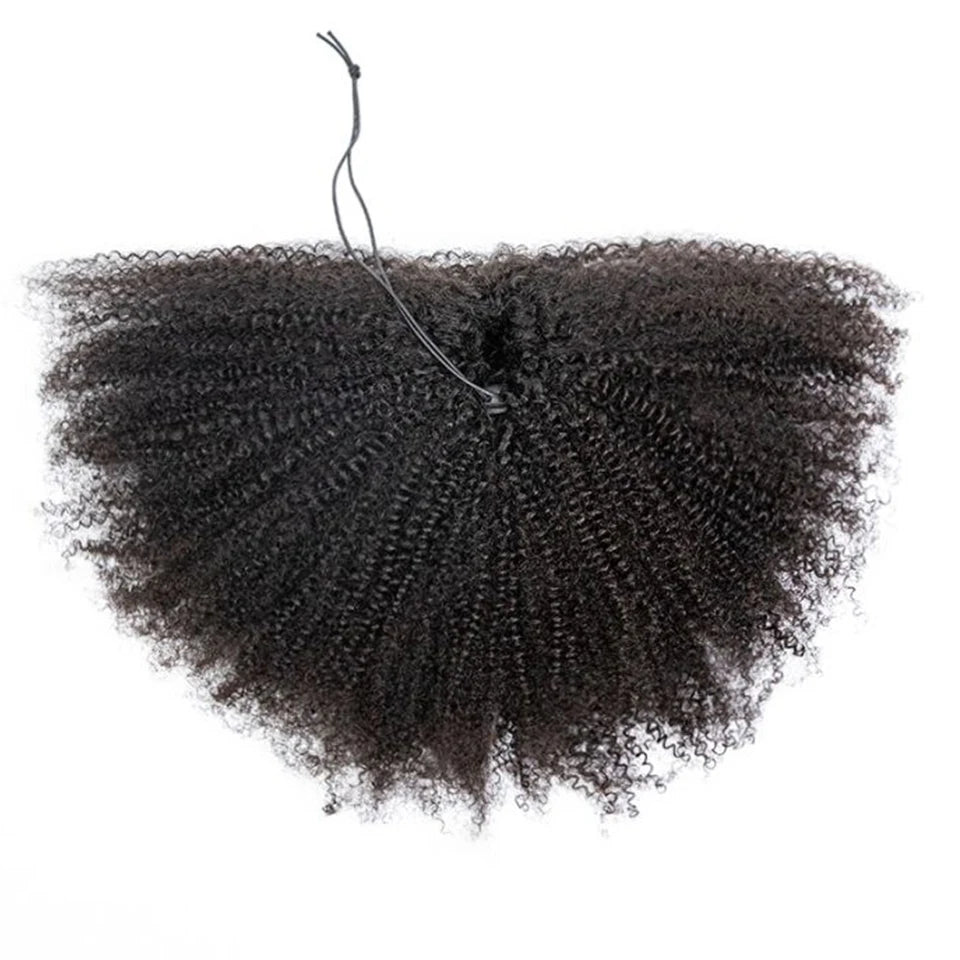 250% 3 In 1 Half Wig Human Hair Water Wave Half Wig Drawstring  Deep Curly  Glueless Curly Flip Over Wig Beginner Friendly