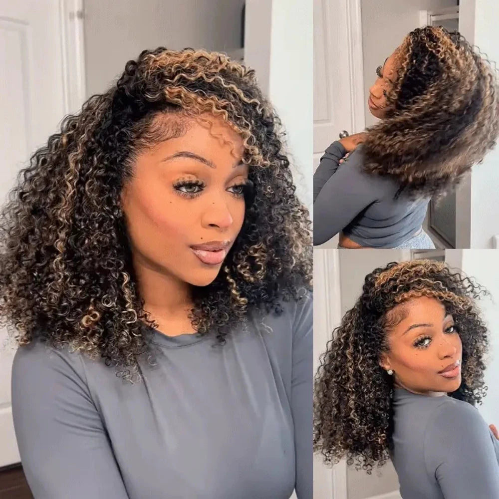 12A Honey Blonde Reusable Small Spirals Curly Crochet Hair For Braid #27 Afro Kinky Curly Feather Crochet Human Hair Extensions