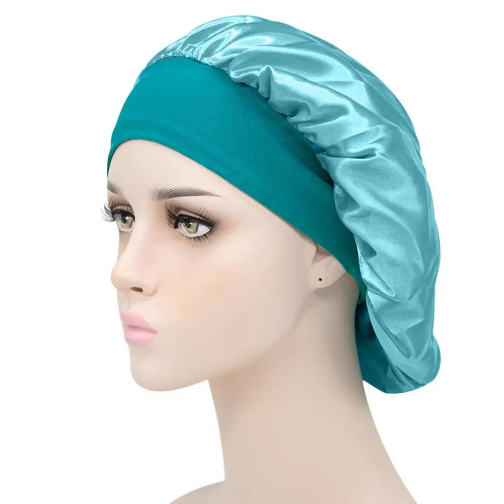 Sleep Hat Satin Bonnet Silk Bonnet Sleeping Hair Bonnet With Tie Band Bonnets Solid Color Stretch Bonnets Shower Cap Hair Hat